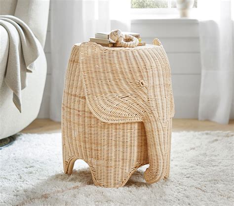 pottery barn elephant|rattan elephant side table.